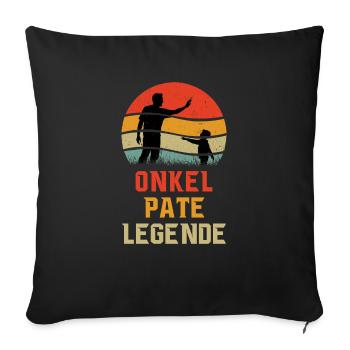 Vintage Lustig Onkel Pate Legende Witziges - Sofakissenbezug 45 x 45 cm - Schwarz - Vorne