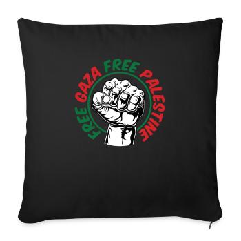 Libérez Gaza Palestine libre - Housse de coussin décorative 45 x 45 cm - noir - Devant