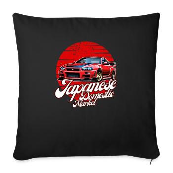 Jdm / Tuning / Turbocompresseur / Jantes / Chiptuning - Housse de coussin décorative 45 x 45 cm - noir - Devant