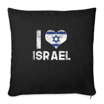 I love Israel - Sofa pillowcase 17,3'' x 17,3'' (45 x 45 cm) - black - Front