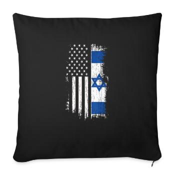 Israël États-Unis - Housse de coussin décorative 45 x 45 cm - noir - Devant