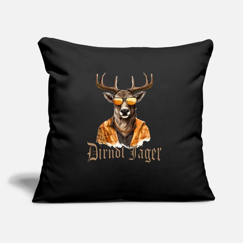 Dirndl Jäger Hirsch mit Sonnenbrille Dorffest Sofakissenbezug 45 x 45 cm