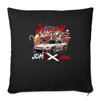 Jdm christmas edition / Tuning Mechanic Costume - Sofa pillowcase 17,3'' x 17,3'' (45 x 45 cm) - black - Front