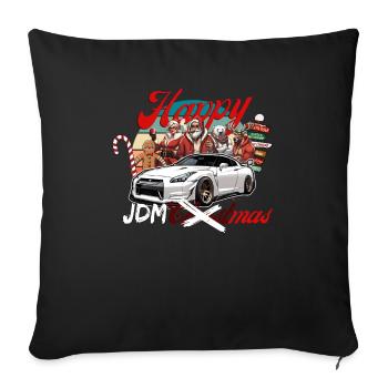 Jdm christmas edition / Tuning Mechanic Costume - Sofa pillowcase 17,3'' x 17,3'' (45 x 45 cm) - black - Front