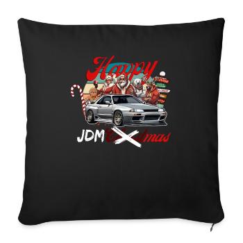 Jdm christmas edition / Tuning Mechanic Costume - Sofa pillowcase 17,3'' x 17,3'' (45 x 45 cm) - black - Front