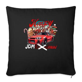 Jdm christmas edition / Tuning Mechanic Costume - Sofa pillowcase 17,3'' x 17,3'' (45 x 45 cm) - black - Front