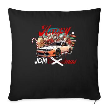 Jdm christmas edition / Tuning Mechanic Costume - Sofa pillowcase 17,3'' x 17,3'' (45 x 45 cm) - black - Front
