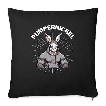 Pumpernickel Bunny Powerlifting Haltérophilie - Housse de coussin décorative 45 x 45 cm - noir - Devant