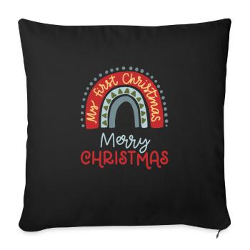 Joyeux Noël 2023 - Housse de coussin décorative 45 x 45 cm - noir - Devant