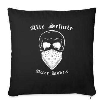 Alte schule - Alter Kodex - Rocker / Biker Shirt - Sofakissenbezug 45 x 45 cm - Schwarz - Vorne