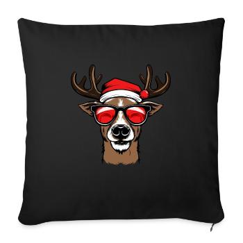 Merry Christmas Reindeer Xmas Family Men Women - Sofakissenbezug 45 x 45 cm - Schwarz - Vorne
