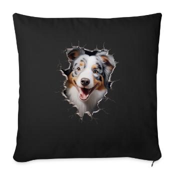 Australian Shepherd Owner - Perfect Aussie - Sofa pillowcase 17,3'' x 17,3'' (45 x 45 cm) - black - Front
