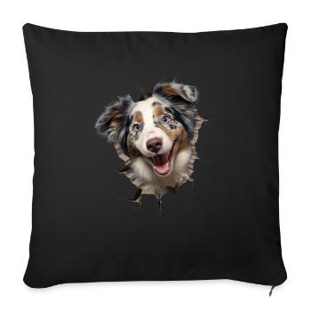 Australian Shepherd Owner - Perfect Aussie - Sofa pillowcase 17,3'' x 17,3'' (45 x 45 cm) - black - Front