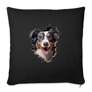 Australian Shepherd Owner - Perfect Aussie - Sofa pillowcase 17,3'' x 17,3'' (45 x 45 cm) - black - Front