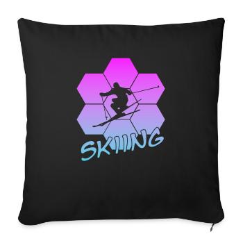 Skiing - Sofakissenbezug 45 x 45 cm - Schwarz - Vorne