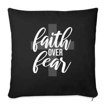 La foi plutôt que la peur Glaube über Furcht Liebe Jesus - Housse de coussin décorative 45 x 45 cm - noir - Devant