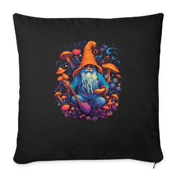 Christmas | Fantasy | Mushroom | Forest | Goa - Sofa pillowcase 17,3'' x 17,3'' (45 x 45 cm) - black - Front