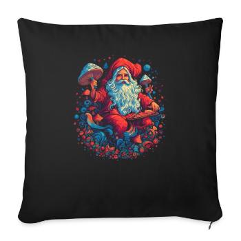 Christmas | Fantasy | Mushroom | Forest | Goa - Sofa pillowcase 17,3'' x 17,3'' (45 x 45 cm) - black - Front