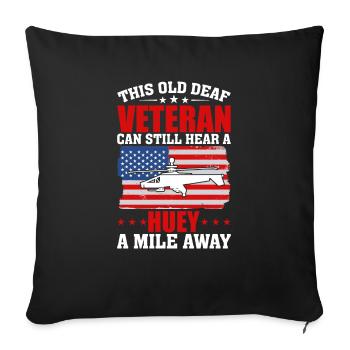 Meile Entfernt Hubschrauber Pilot Vietnam Veteran - Sofakissenbezug 45 x 45 cm - Schwarz - Vorne