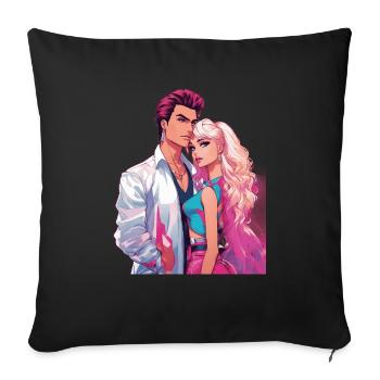 80s Outfits - Sofa pillowcase 17,3'' x 17,3'' (45 x 45 cm) - black - Front