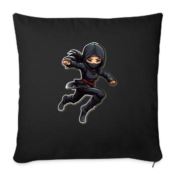 Charming Ninja Fighter I Ninja Girl I Ninja - Sofa pillowcase 17,3'' x 17,3'' (45 x 45 cm) - black - Front