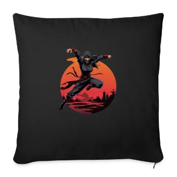 Charmant combattant ninja I Ninja Girl I Ninja - Housse de coussin décorative 45 x 45 cm - noir - Devant