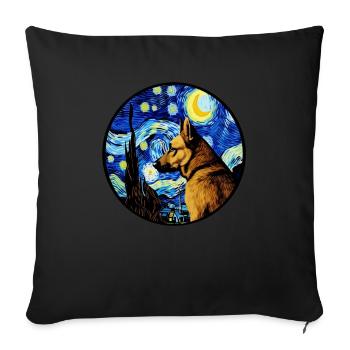 German Shepherd Funny Dog Popular Artwork Pet Love - Sofa pillowcase 17,3'' x 17,3'' (45 x 45 cm) - black - Front