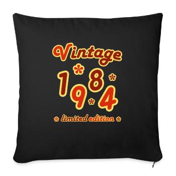 Vintage 1984 Birthday Funny Retro Numbers - Sofa pillowcase 17,3'' x 17,3'' (45 x 45 cm) - black - Front