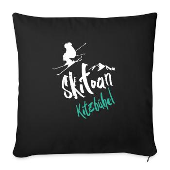 Skiing Kitzbühel - Sofa pillowcase 17,3'' x 17,3'' (45 x 45 cm) - black - Front