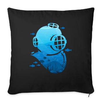 Underwater Exploration Oldschool Diving Helmet - Sofakissenbezug 45 x 45 cm - Schwarz - Vorne