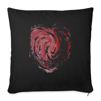« Heart3 » par Acryl Gallery & Design - Housse de coussin décorative 45 x 45 cm - noir - Devant