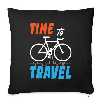 Time To Travel Bike - Sofa pillowcase 17,3'' x 17,3'' (45 x 45 cm) - black - Front