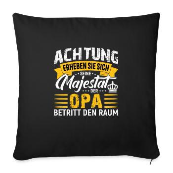 Majesty Grandpa Birthday Grandfather - Sofa pillowcase 17,3'' x 17,3'' (45 x 45 cm) - black - Front