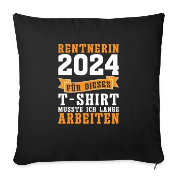 Pensioner 2024 Retirement Retirement Funny Women - Sofa pillowcase 17,3'' x 17,3'' (45 x 45 cm) - black - Front