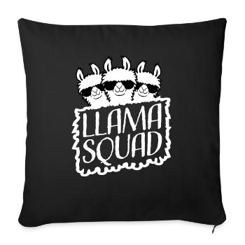 Lunettes de soleil drôle Llama Squad Alpaga Cool Family - Housse de coussin décorative 45 x 45 cm - noir - Devant