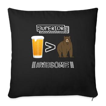 Superior Beer at Ours - Sofa pillowcase 17,3'' x 17,3'' (45 x 45 cm) - black - Front