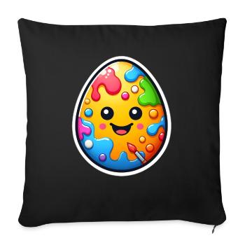 Easter Egg - Sofa pillowcase 17,3'' x 17,3'' (45 x 45 cm) - black - Front