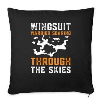 Parachutisme Parachutisme - Housse de coussin décorative 45 x 45 cm - noir - Devant