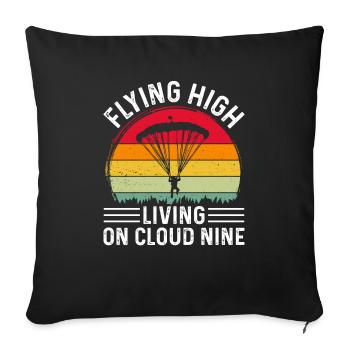 Parachutisme Parachutisme - Housse de coussin décorative 45 x 45 cm - noir - Devant