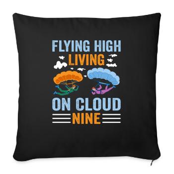 Parachutisme Parachutisme - Housse de coussin décorative 45 x 45 cm - noir - Devant