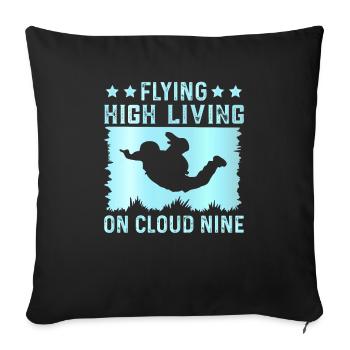 Parachutisme Parachutisme - Housse de coussin décorative 45 x 45 cm - noir - Devant