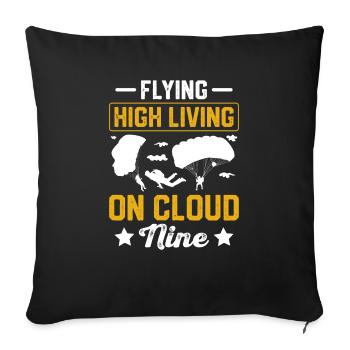 Parachutisme Parachutisme - Housse de coussin décorative 45 x 45 cm - noir - Devant