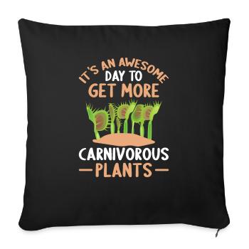 Journée fantastique pour les plantes carnivores - Housse de coussin décorative 45 x 45 cm - noir - Devant