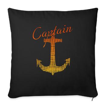Captain Kapitän - Sofakissenbezug 45 x 45 cm - Schwarz - Vorne