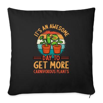 Fantastic day for carnivorous plants - Sofa pillowcase 17,3'' x 17,3'' (45 x 45 cm) - black - Front