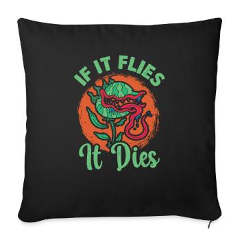 « s’il vole, il meurt » Design audacieux - Housse de coussin décorative 45 x 45 cm - noir - Devant