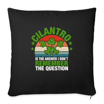 Coriander cilantro I hate fresh - Sofa pillowcase 17,3'' x 17,3'' (45 x 45 cm) - black - Front