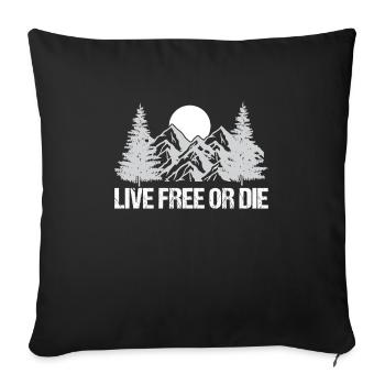 Vivre libre ou mourir rétro Nature Vintage nouveau - Housse de coussin décorative 45 x 45 cm - noir - Devant