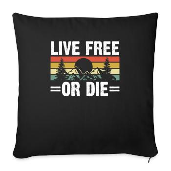 Vivre libre ou mourir Rétro Nature Vintage Nouveau - Housse de coussin décorative 45 x 45 cm - noir - Devant