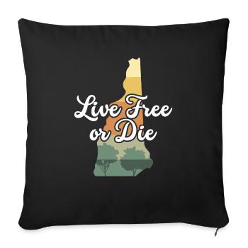 Vivre libre ou mourir rétro Nature Vintage nouveau - Housse de coussin décorative 45 x 45 cm - noir - Devant